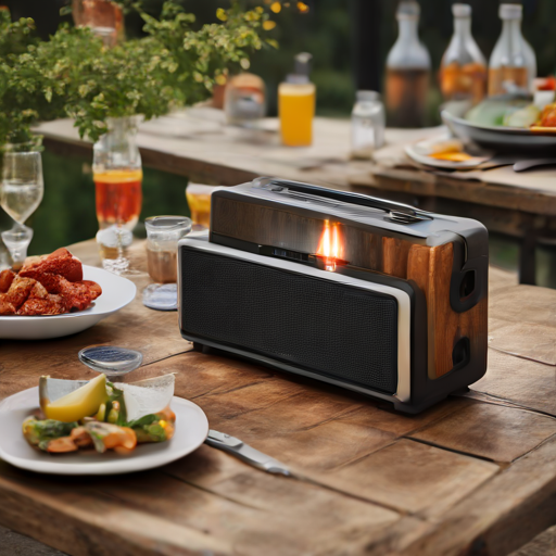 Afbeelding van Geniet van muziek met bluetooth-speakers tijdens barbecue
