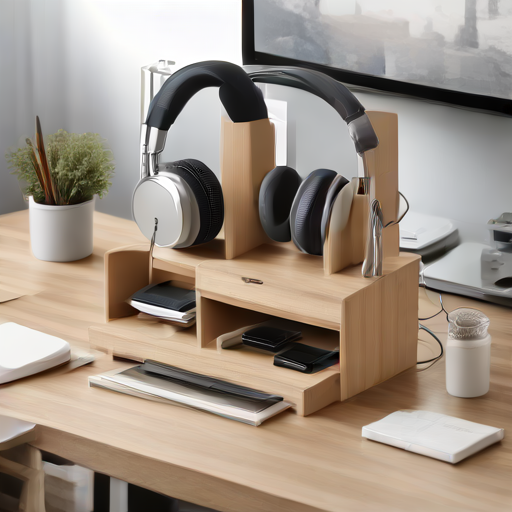 Afbeelding van Combineer koptelefoon-organizers met je bureau voor meer ruimte